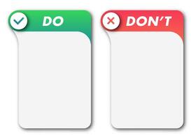 Do and dont infographic frame template for design vector