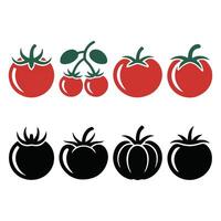 Tomatoes icons set vector