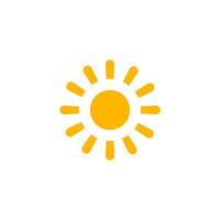 Sun Icon Bold Rays Flat Design. Ideal For Weather Apps, Morning Forecast, Summer Heat, Solstice Graphics, And UI Signs. Warm And Bright Look. Illustration. vector