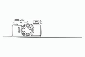 Single line drawing of a modern camera vector