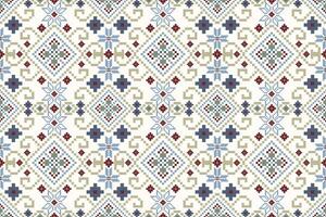 Pixel art seamless pattern on white background,geometric ethnic seamless pattern vector