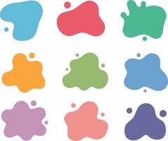 Colorful organic shapes and splatters on white background for design and decoration elements vector