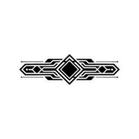 Geometric Art Deco Ornament in Black and White on Light Background vector