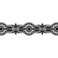 Geometric Ornament Border in Black and White, Minimalist vector