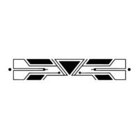 Minimalist Tech Border Element Black Geometric on White vector