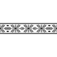 Geometric Snowflake Border Ornament in Black White vector