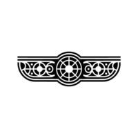 Elegant Geometric Border Ornament, Black and Silver, Minimalist vector