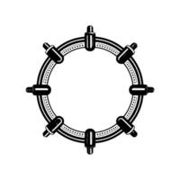 Minimalist Steering Wheel in Retro Style vector