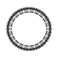 Abstract Geometric Circle Frame in Black White, Element vector