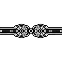 Abstract Art Deco Element, Black and White Symmetry vector