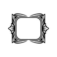 Decorative Art Deco Style Frame with Floral Accents on Offwhite Background vector