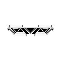 Geometric Line Art Border Black and White Abstract Element vector