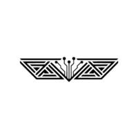Tech Wing Geometric, Circuitry, Minimalist, Abstract vector