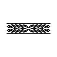 Elegant Leaf Border, Black and White Element vector