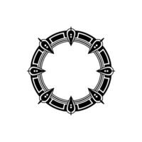 Art Deco Circular Frame with Decorative Elements vector