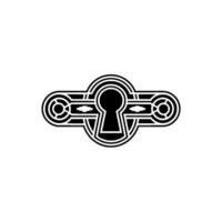 Minimalist Keyhole in Black and White on White Background vector