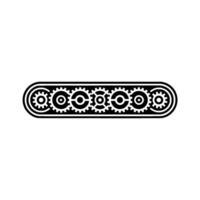 Gear Mechanism Line Art Black and White on Gradient Background vector