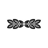 Minimalist Leaf Motif Black Floral Border on Light Gray vector