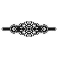 Steampunk Gear Element Black White Geometric vector