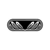 Elegant Feather Emblem in Black and White Decorative vector