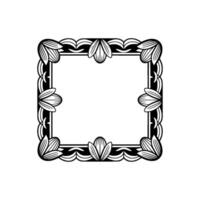Elegant Black and White Floral Frame on Soft Background vector