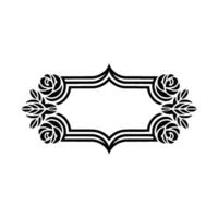 Elegant Black White Rose Frame Element for Invitations vector