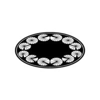 Minimalist Oval Frame with Floral Element Decoration vector