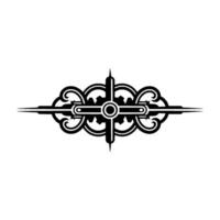 Elegant Black and White Art Deco Element on White Background vector