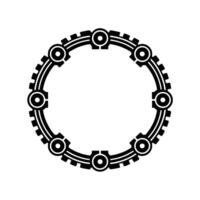 Minimalist Gear Circle , Geometric Frame, Modern Aesthetic vector