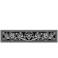 Black and White Floral Border, Geometric , Decorative Element vector