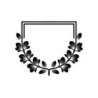 Elegant Black Floral Frame Square Minimalist vector
