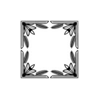 Elegant Botanical Frame Black and White Minimalist vector