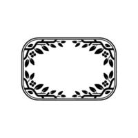 Floral Frame, Minimalist Black and White for Labels Invitations vector