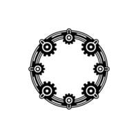 Art Deco Gearwork , Industrial , Abstract Mechanism, Monochromatic vector