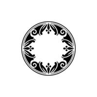 Elegant Black White Circular Decorative Ornament, Element vector