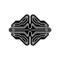 Circuit Board Brain , Minimalist Tech vector