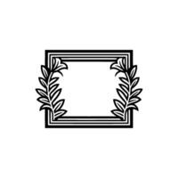 Elegant Black Frame with Floral Elements Minimalist vector