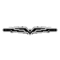 Techy Winged Emblem Futuristic Black Geometric Shape on White vector