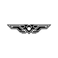 Geometric Art Deco Element Wing Or Crest Shape, Minimalist vector
