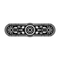 Ornate Black and White Decorative Border with Floral and Geometric Elements vector