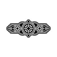 Geometric Ornamental in Black White, Abstract Minimalist Style vector