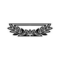 Minimalist Laurel Wreath Frame, on White Background vector