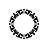 Modern Circular Element with Spiked Border for vector