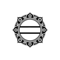 Geometric Black White Mandala Circular Ornament on White Background vector