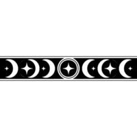 Celestial Border Crescent Moons and Stars in Minimalist Style vector