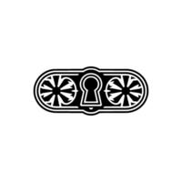 Elegant Keyhole Black White Decorative Element vector