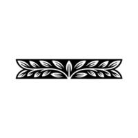 Ornate Leaf Border, Black and White, Illustration vector