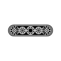 Minimalist Gear Mechanism Black and White Engineering vector