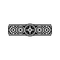 Steampunk Border Element with Gears and Compass Rose Illustration vector