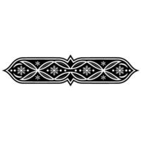 Elegant Snowflake Border, Black White Winter Element vector